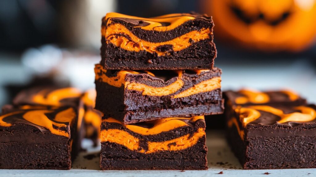 halloween cream cheese swirl brownies