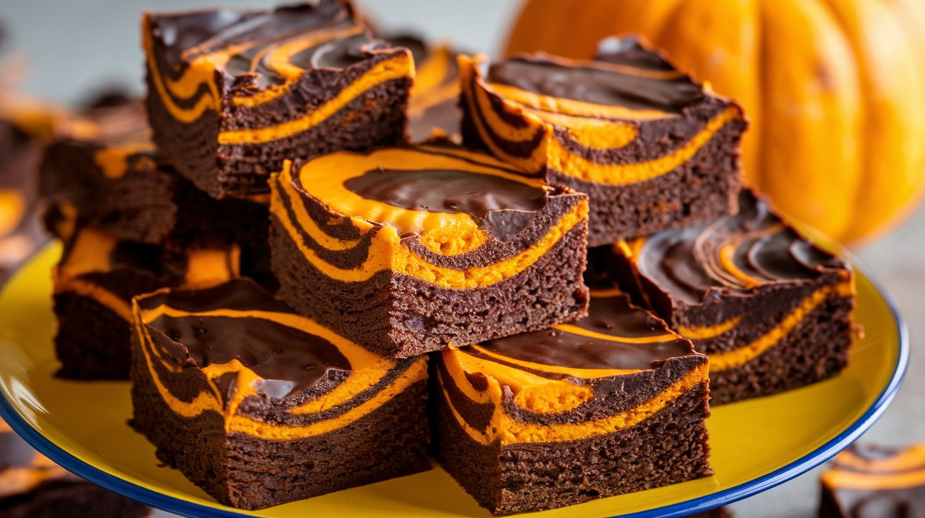 Halloween Cream Cheese Swirl Brownies