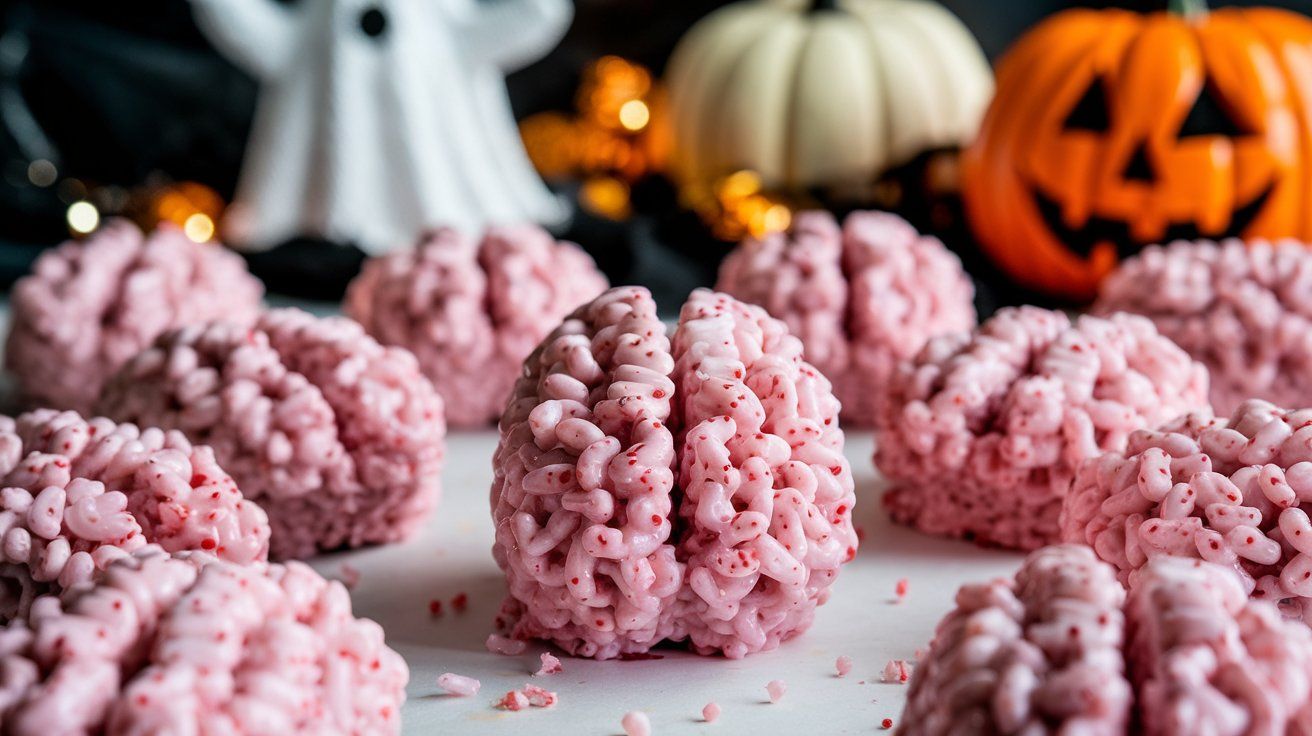 marshmallow rice krispies brains for halloween