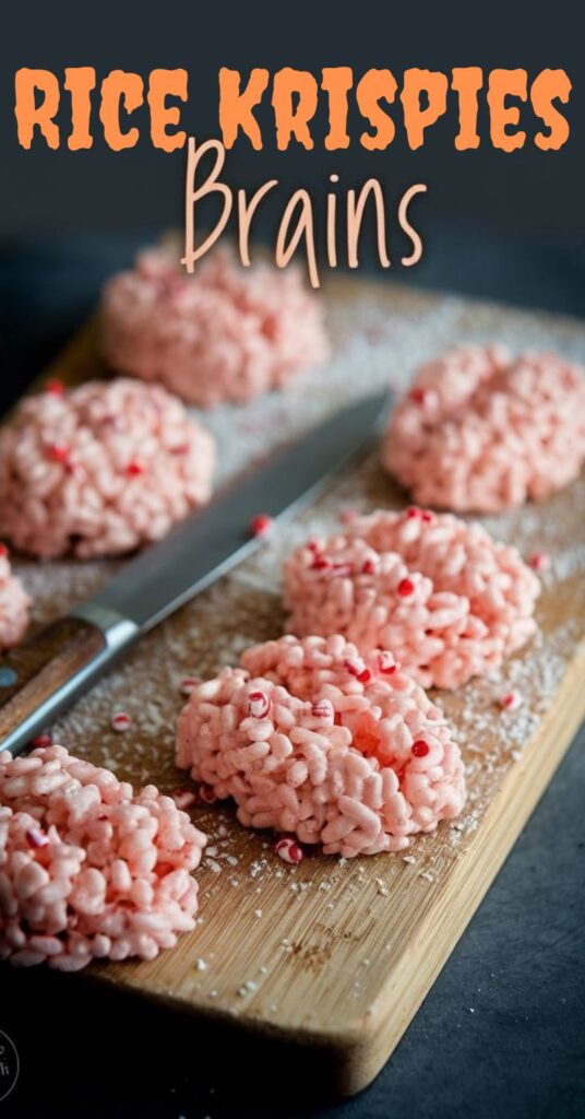 halloween rice krispies brain treats