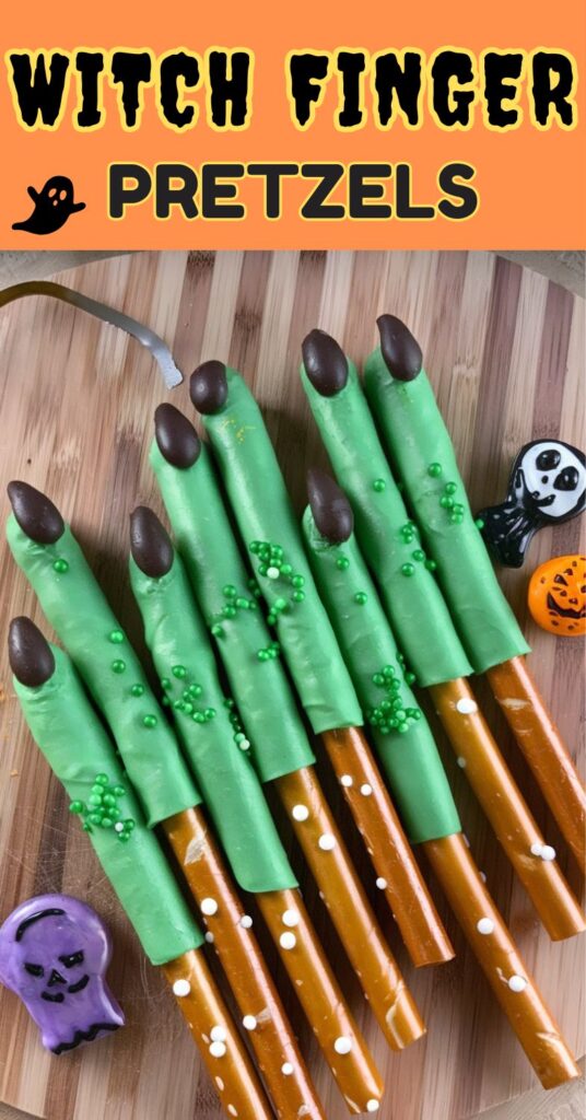 witch finger pretzels for halloween