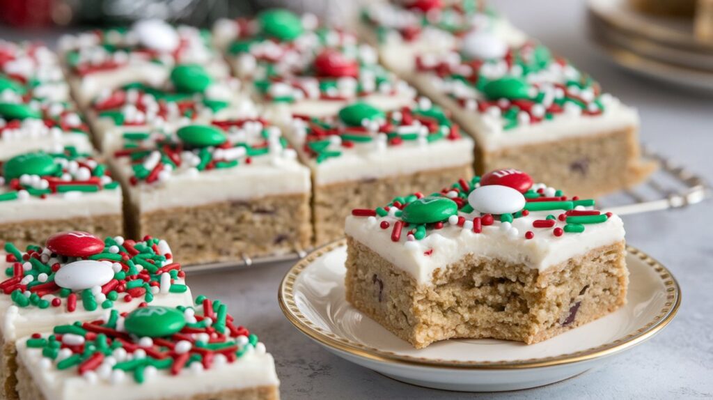 M&M cookie variations christmas cookie bars