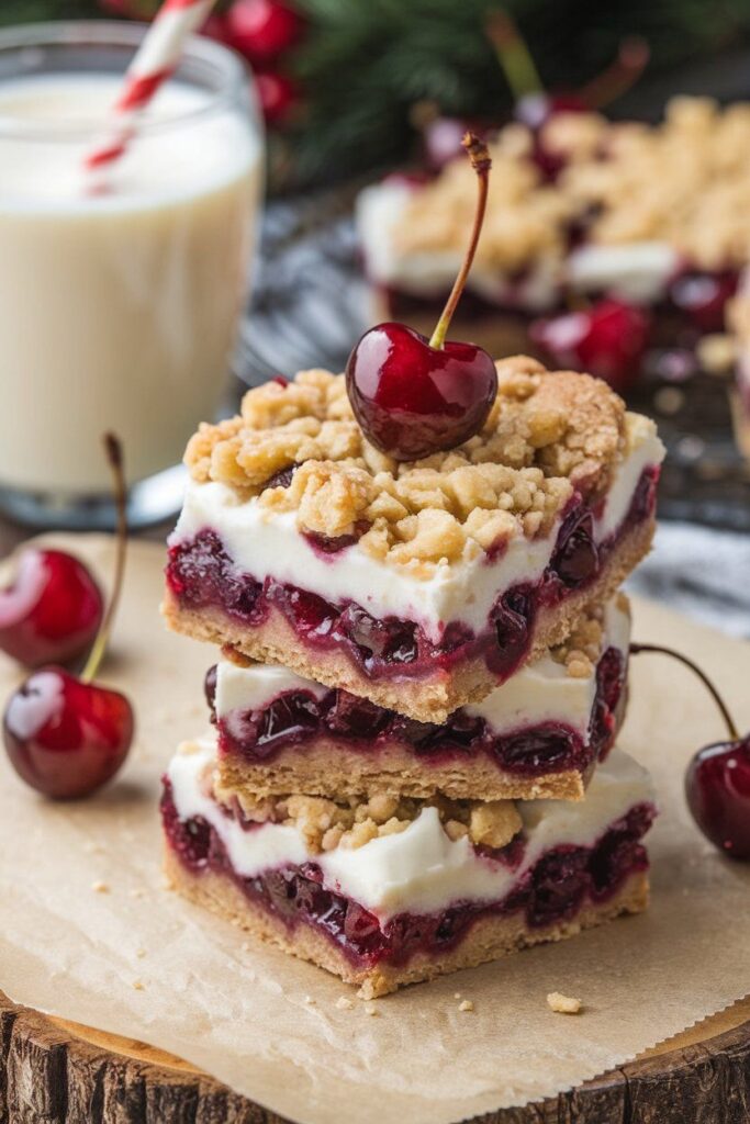 Valentine's Day Desserts: cherry cheesecake bars