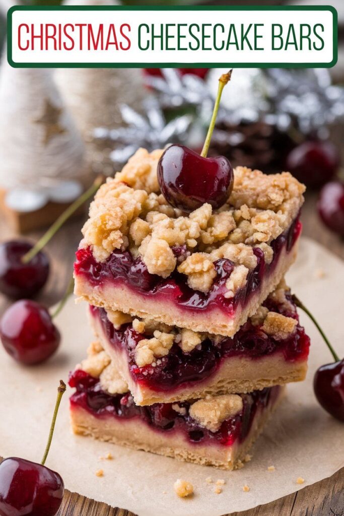christmas cherry cheesecake bars