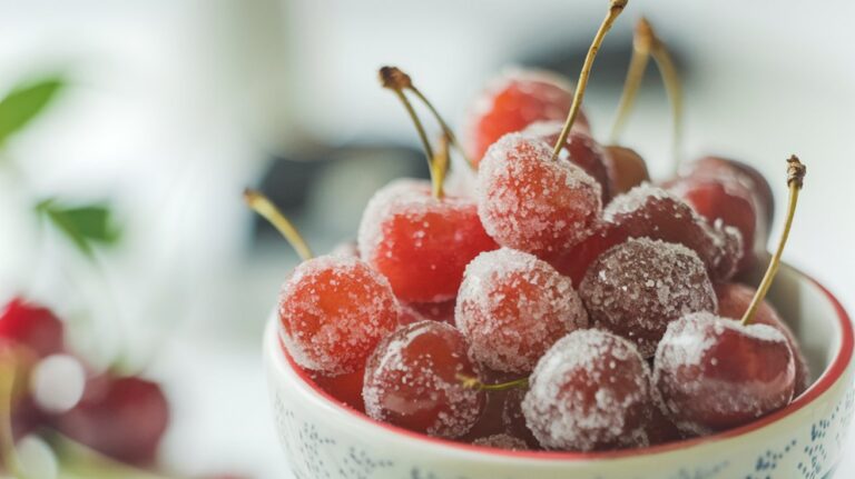 cherry desserts: sugared champagne cherries