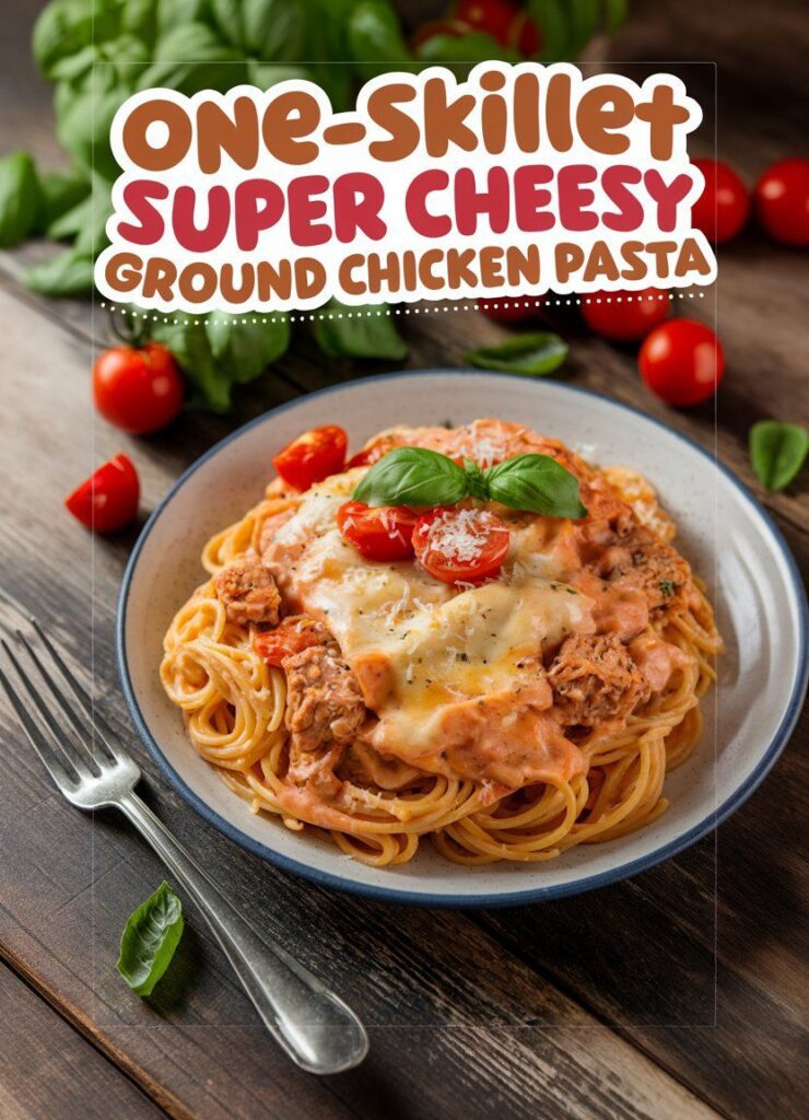 one-skillet cheesy ground chicken pasta recipe